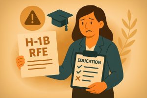 H-1B RFE notice showing education request